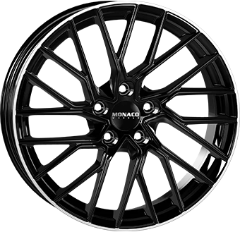 Felgi MONACO GP11 5x112 8x18 ET35 Gloss Black Polished Lip