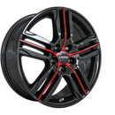 FELGI RONAL R57 5x120 7.5x17 ET45 Jetblack Red Spoke