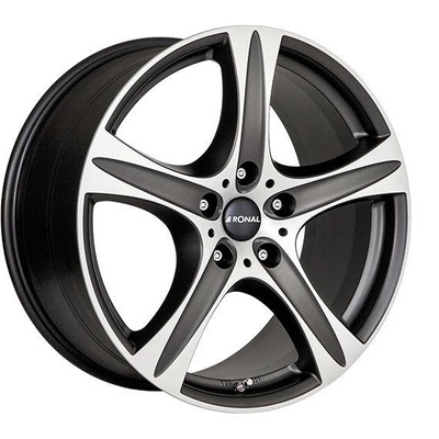 FELGI RONAL R55 5x120 7.5x17 ET45 Matt Black Front Diamond Cut