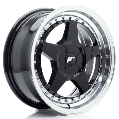 Felgi Japan Racing JR6 16x7 ET20-35 4H BLANK Gloss Black w/Machined Lip