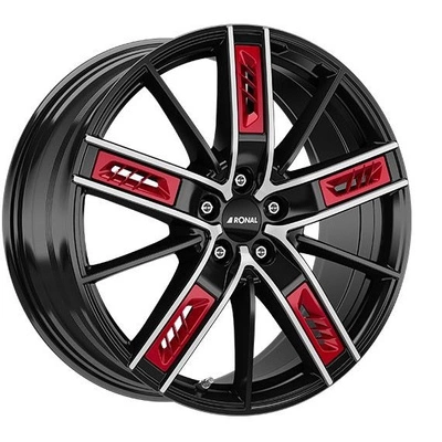 FELGI RONAL R67 RED 5x108 8.5x20 ET50 Jetblack Front Diamond Cut