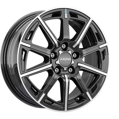 FELGI RONAL R60 5x100 6.5x16 ET40 Jetblack Front Diamond Cut