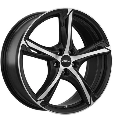 FELGI RONAL R62 5x100 7.5x18 ET45 Jetblack Matt Front Diamond Cut