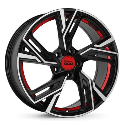 Felgi MAM RS5 5x100 7x16 ET38 Black Front Polish Red Inside