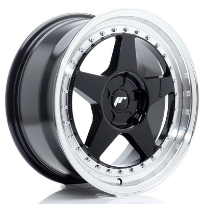 Felgi Japan Racing JR6 17x8 ET20-35 5H BLANK Gloss Black w/Machined Lip