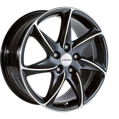 FELGI RONAL R51 5x108 7x16 ET35 Jetblack Front Diamond Cut