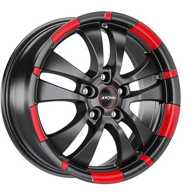 FELGI RONAL R59 5x108 7.5x18 ET50 Jetblack Matt Red Rim