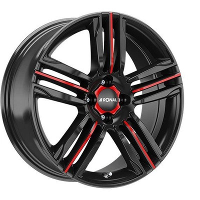 FELGI RONAL R57 4x100 7.5x18 ET44 Jetblack Red Spoke