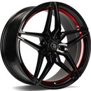 FELGI SEVENTY9 SV-A 5x114.3 8x18 ET40 Black Glossy Red Inner Lip