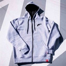 JR Unisex Zip Hoodie Logo Light Grey Size XL