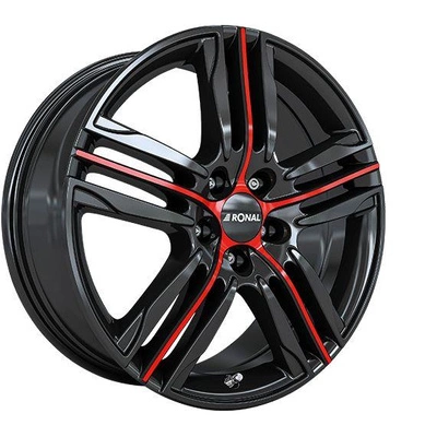 FELGI RONAL R57 5x105 7.5x17 ET42 Jetblack Red Spoke