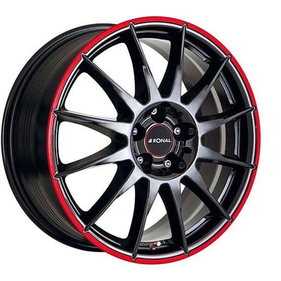 FELGI RONAL R54 5x100 7x16 ET38 Jetblack Red Rim