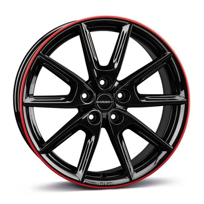 FELGI BORBET LX 5x112 8x19 ET40 Black Glossy Rim Red