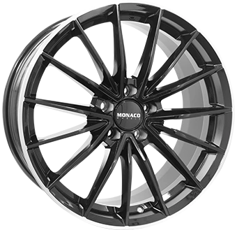 Felgi MONACO GP14 5x112 8x21 ET45 Gloss Black Polished Lip